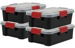 Iris Ohyama Luftdichte Kunststoff-Aufbewahrungsboxen mit Deckel, 10L, 4er-Set, S -