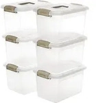 Citylife Aufbewahrungsboxen 8L 6er-Set stapelbar transparent mit Clips Griffe