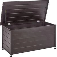 BELIANI Gartentruhe 330L Dunkelbraun Aluminium Wasserfest mit Schloss...