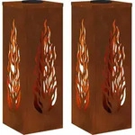 vidaXL Solar LED Weg Licht 2 stk. Warmes Wei&szlig; 18 x 18 x 50 cm
