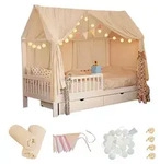 HOME DELUXE - Kinderbett Deko Set VELINDO - Farbe: Creme, inkl. Wimpelkette,...
