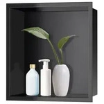 Wandnische Dusche Schwarz Matt 30 x 30 x 10cm Edelstahl Eingebettet Wasserdicht