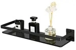 Duschablage Edelstahl Schwarz Glasregal 38cm