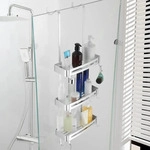 Duschregal zum H&auml;ngen, 3 Ebenen, Silber, Rostfreies Aluminium, mit Haken -...