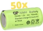 50x GP GP75AAH Akku 2/3AA Mignon NiMH Akku 1,2V 750mAh