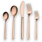 Besteckset 30-teilig Ros&eacute; vergoldet Edelstahl 18/0 f&uuml;r 6 Personen