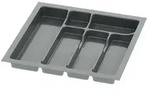 Sossai Besteckeinsatz Divio f&uuml;r Schubladen 50cm | 43 x 43 cm | Anthrazit