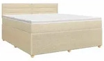 vidaXL Boxspringbett mit Matratze Creme 160 x 200 cm Stoff - Creme