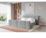 ALTDECOR Polsterbett mit Bettkasten - TEVO-Z - 200x200 - Hellgrau - Bett mit Kopfteil