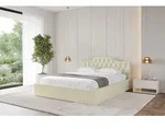 ALTDECOR Polsterbett mit Bettkasten - FALIO-v1 - 160x200 - Beige - Bett mit Matratze