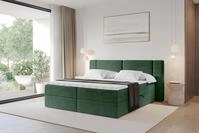 ALTDECOR Boxspringbett - H4 Matratze und Topper - EVON - 160x200 - Gr&uuml;n -
