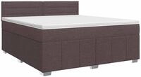 vidaXL Boxspringbett mit Matratze Dunkelbraun 140 x 200 cm Stoff