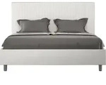 ITYHOME - Gepolstertes Bett mit Lattenrost 140x200 mit Kunstlederbezug Wei&szlig;...