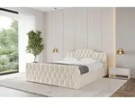 ALTDECOR Polsterbett mit Bettkasten - FALIO-Z-v1 - 120x200 - Beige - Bett mit
