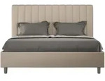 ITYHOME - Gepolstertes Bett mit Lattenrost 140x200 mit Kunstlederbezug...