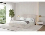 ALTDECOR Polsterbett mit Bettkasten - ALOVA-v1 - 180x200 - Creme - Bett ohne