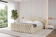 ALTDECOR Polsterbett mit Bettkasten - FALIO-Z-v1 - 200x200 - Beige - Bett mit