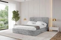 ALTDECOR Polsterbett mit Bettkasten - ALOVA-v1 - 180x200 - Grau - Bett mit Matratze