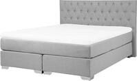 BELIANI Bett Polsterbett Hellgrau 160 x 200 cm Leinenoptik Doppelbett...