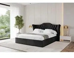 ALTDECOR Polsterbett mit Bettkasten - ZORAN - 200x200 - Schwarz - Bett mit Matratze