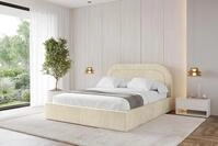 ALTDECOR Polsterbett mit Bettkasten - LERAY - 140x200 - Beige - Bett mit Matratze