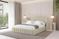 ALTDECOR Polsterbett mit Bettkasten - MODY - 180x200 - Beige - Bett ohne Matratze,