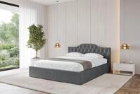 ALTDECOR Polsterbett mit Bettkasten - FALIO-v1 - 140x200 - Dunkelgrau - Bett ohne