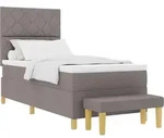 vidaXL Boxspringbett mit Matratze mit Kopfteil Taupe 90 x 190 cm Stoff - Taupe