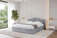 ALTDECOR Polsterbett mit Bettkasten - FALIO-v1 - 120x200 - Grau - Bett ohne Matratze,