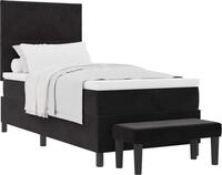 vidaXL Boxspringbett mit Kopfteil Schwarz 200 x 90 cm Samt