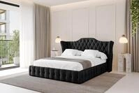 ALTDECOR Polsterbett mit Bettkasten - MODY - 200x200 - Schwarz - Bett mit Matratze