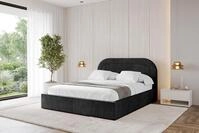 ALTDECOR Polsterbett mit Bettkasten - LERAY - 140x200 - Schwarz - Bett mit Matratze