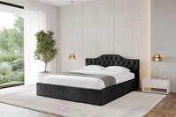 ALTDECOR Polsterbett mit Bettkasten - FALIO-v1 - 200x200 - Schwarz - Bett ohne