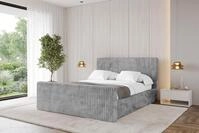 ALTDECOR Polsterbett mit Bettkasten - ALOVA-Z-v1 - 200x200 - Grau - Bett mit Matratze