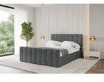 ALTDECOR Polsterbett mit Bettkasten - STERA-Z - 160x200 - Dunkelgrau - Bett mit