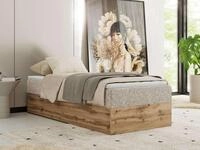 MKS MEBLE Boxspringbett 90x200 WOOD ZERO ohne Kopfteil, mit Bettkasten &...