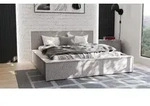 Polsterbett Doppelbett Bett ALDANA 160x200cm in Stoff Puente Hellgrau - Grau