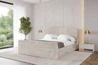 ALTDECOR Polsterbett mit Bettkasten - ALOVA-Z-v1 - 180x200 - Creme - Bett mit