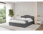 ALTDECOR Polsterbett mit Bettkasten - FALIO-v1 - 200x200 - Dunkelgrau - Bett mit