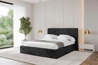 ALTDECOR Polsterbett mit Bettkasten - ALOVA-v1 - 200x200 - Schwarz - Bett mit