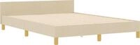 vidaXL Bettgestell mit Kopfteil Creme 140 x 190 cm Stoff