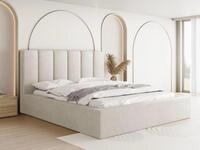 Polsterbett Amira 180x200 cm Samtstoff mit Bettkasten und vertikal gestepptem