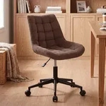 B&uuml;rostuhl VASILO h&ouml;henverstellbar, gepolstert, Cord - Braun - Braun