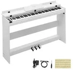 VEVOR Digitalpiano 88 Halbgewichtete Tasten E-Piano HiFi-Lautsprecher Wei&szlig; f&uuml;r