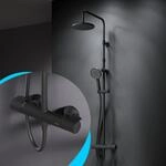 AM.PM Duschsystem Schwarz mit Thermostat 38℃ Regendusche Edelstahl...