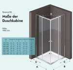 doporro Eckeinstieg Duschkabine Schiebet&uuml;r 90x120cm Duschabtrennung Inklusive.
