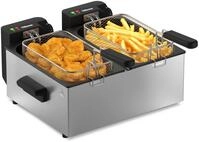 Tristar Edelstahl-Doppelfritteuse, 2 x 3 L Kapazit&auml;t, Duale Thermostatfunktion,