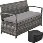 tectake&reg; Rattan-Gartenbank 2-Sitzer, wetterfest, 250 kg Belastbarkeit,