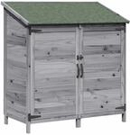 vidaXL Gartenschuppen Grau 106,5 x 56 x 113,5 cm Massivholz aus Fichte
