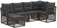 vidaXL Gartensofa-set 6 stk. Grau Poly-Rattan - Grau